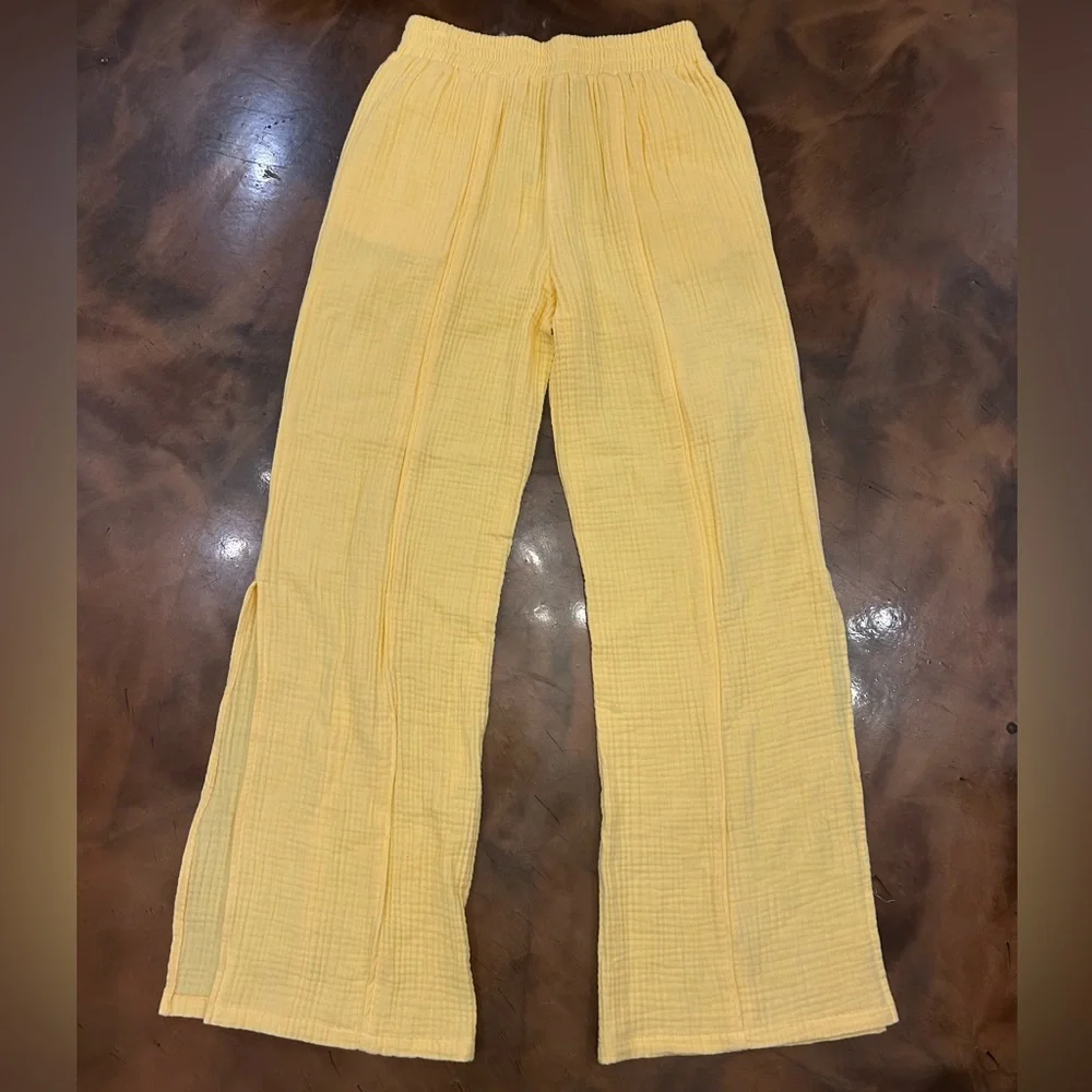 SEDGE - Daffodil muslin yellow Harrison Pants NWT
